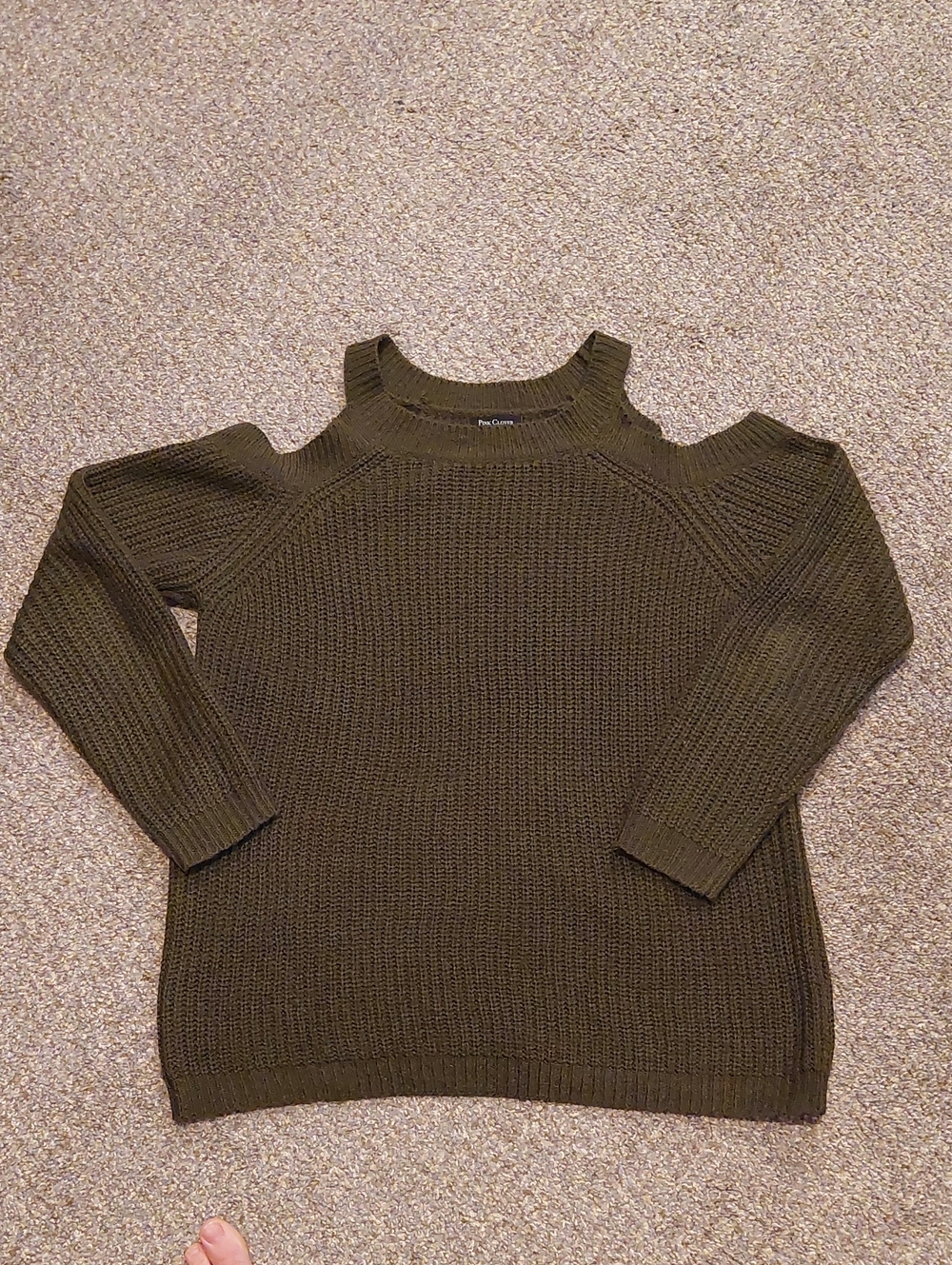 Pink Clover Cold Shoulder Sweater